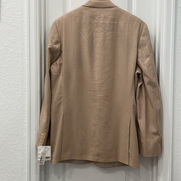 Calvin Klein NWT linen and rayon camel color blazer in size 42L - Picture 2 of 8